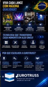 Aluguel e Venda de Estrutura Box Truss, Painel de LED e Som para Fan Fest