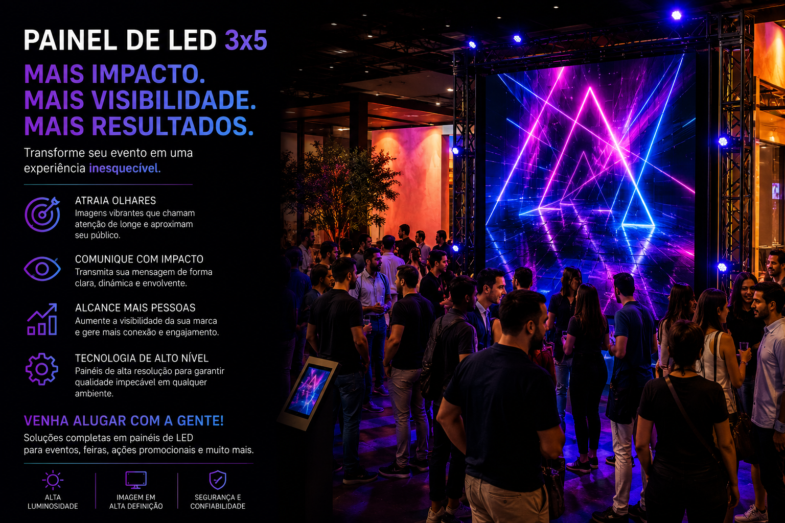 Aluguel de Painel de LED, Estruturas para Shows e Palcos Interativos para a Virada Cultural – São Paulo, Curitiba 2026